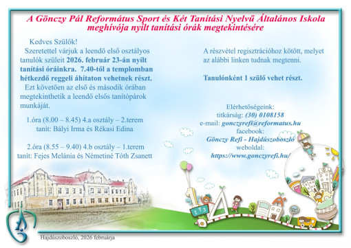 Nyílt tanítási óra leendő első osztályos szülőknek