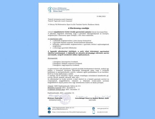 A karácsony csodája - rajzpályázat óvodásoknak