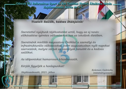 Augusztusi nyílt napok 2021.