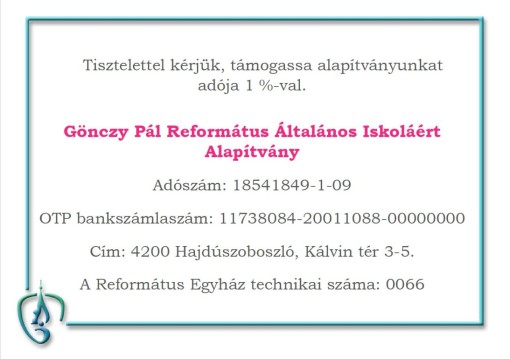 Kérjük támogassa a Gönczy Refi Alapítványát!