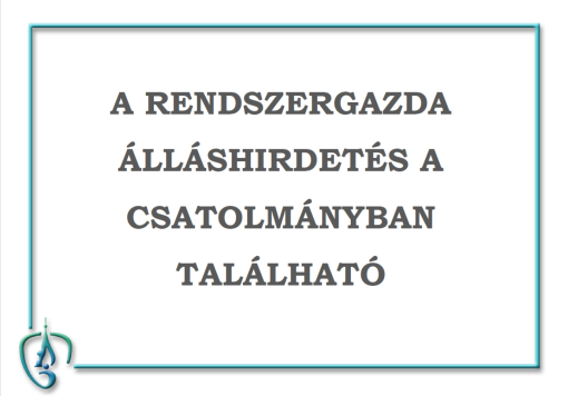 Rendszergazda álláshirdetés