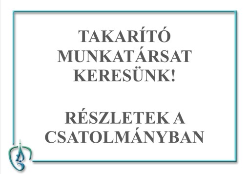 Takarító munkakörbe munkatársat keresünk
