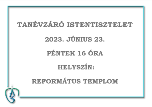 Tanévzáró Istentisztelet