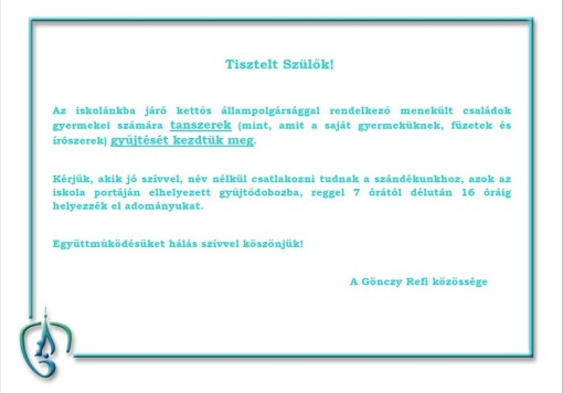 Tanszerek gyűjtése