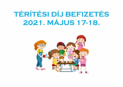 Térítési díj befizetése 2021. 05. 17-18.